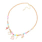 Multi Enamel Smile Heart Bag Bow Pendant Station Beaded Necklace, This beaded Necklace delicately polished will enhance your look, versatile enough for wearing straight through the week, perfectly lightweight for all-day wear, coordinate with any ensemble from business casual to everyday wear, the perfect addition to every outfit. Adds a touch of nature-inspired beauty to your look.
