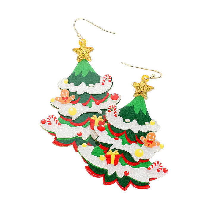 Multi Resin Christmas Tree Dangle Earrings. Christmas tree earrings jewelry will decorated your Christmas costumes, making you more striking and eye catching! They would be awesome to wear all season and especially to your Christmas festivities. These make a great gift for someone who loves the magic of Christmas! Great gifts for Christmas, Thanksgiving ,New Year and Birthday.