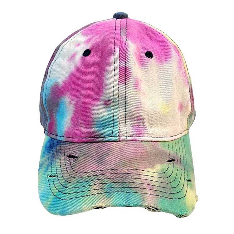 Multi Tie Dye Vintage Baseball Cap; fun, cool, vintage cap for men! Perfect for a bad hair day, you can pull your messy bun or high ponytail through, perfect to keep your hair away from you face while exercising, running, playing tennis or just taking a walk outside. Adjustable Velcro strap gives you the perfect fit.