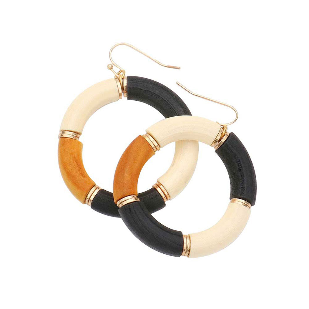 Multi Wood Open Circle Dangle Earrings, put on a pop of color to complete your ensemble. Beautifully crafted design adds a gorgeous glow to any outfit Perfect for adding just the right amount of shimmer & shine . Perfect Birthday Gift, Anniversary Gift, Mother's Day Gift, Graduation Gift.