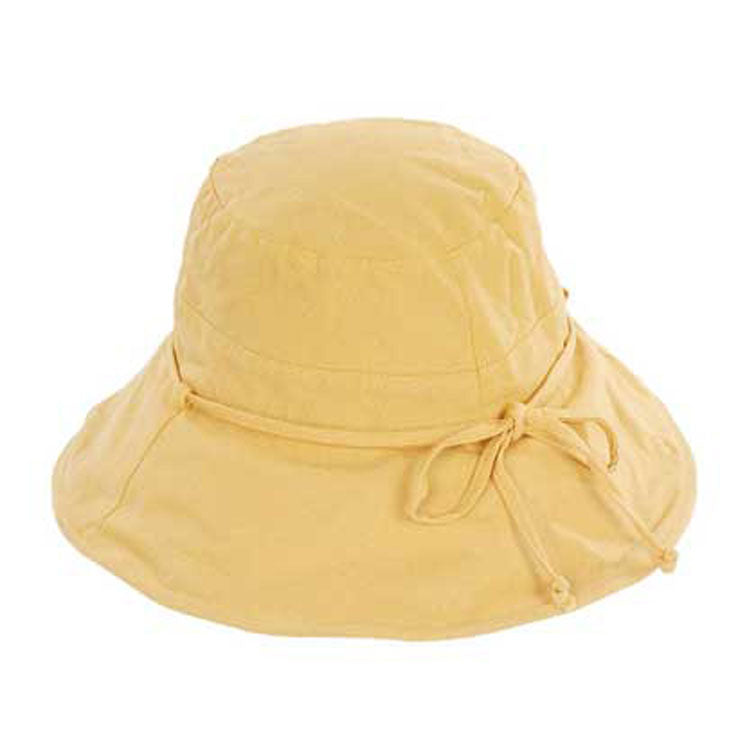 Mustard Bow Accented Cotton Bucket Hat. Show your trendy side with this Cotton print hat. Have fun and look Stylish. Great for covering up when you are having a bad hair day, perfect for protecting you from the sun, rain, wind, snow, beach, pool, camping or any outdoor activities.
