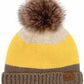 Mustard C.C Multi Color Block Stripes Pom Beanie, wear it before running out the door into the cool air to keep yourself warm and toasty and look absolutely beautiful. You’ll want to reach for this toasty beanie to keep you incredibly warm everywhere and every occasion. Accessorize the fun way with this pom hat. It's the autumnal touch you need to finish your outfit in style.