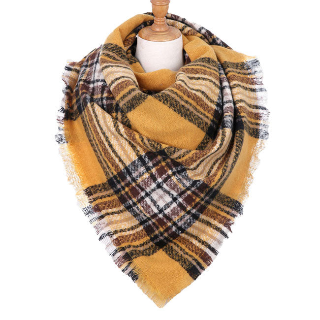 Mustard Classic Plaid Check Scarf Blanket Warm Plaid Check Scarf Plaid Wrap, accent your look with this soft, highly versatile plaid muffler. A rugged staple brings a classic look, adds a pop of color & completes your outfit, keeping you cozy & toasty. Perfect Gift Birthday, Holiday, Christmas, Anniversary, Valentine's Day