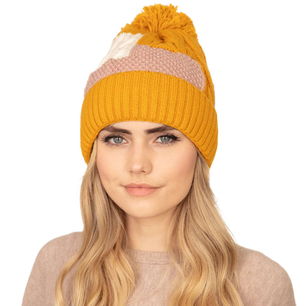 Mustard Patch Fleece Pom Pom Beanie Hat Warm Fleece Pom Pom Hat, reach for this classic toasty hat to keep you incredibly warm in the chilly winter weather, the wintry touch finish to your outfit. Perfect Gift Birthday, Christmas, Holiday, Anniversary, Stocking Stuffer, Secret Santa, Valentine's Day, Loved One, BFF