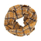 Mustard Plaid Check Infinity Scarf, Fashionable and stylish, Accent your look with this soft, highly versatile scarf. Great for daily wear in the cold winter to protect you against chill, classic infinity-style scarf & amps up the glamour with plush material that feels amazing snuggled up against your cheeks. This elegant premium quality scarf is a great addition to your collection of fashion accessories. Awesome winter gift accessory!
