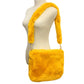 Mustard Zipper Closure Solid Faux Fur Crossbody Bag, This high quality evening Crossbody is both unique and stylish. perfect for money, credit cards, keys or coins, comes with a wristlet for easy carrying, light and simple. Look like the ultimate fashionista carrying this trendy  Solid Faux Fur Crossbody Bag!