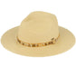 Dark Natural Brown C.C Gem Stone Trim Band Straw Panama Sunhat, Keep your styles on even when relaxing at the pool or playing at the beach. Large, comfortable, and perfect for keeping the sun off your face, neck, and shoulders. Perfect summer, beach accessory. Ideal for travelers who are on vacation or just spending some time in the great outdoors. A great sunhat can keep you cool and comfortable even when the sun is high in the sky. 