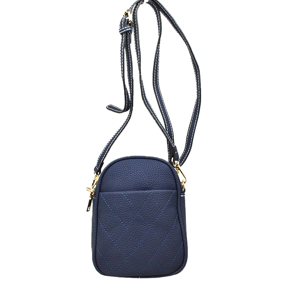 Navy Small Crossbody mobile Phone Purse Bag for Women, This gorgeous Purse is going to be your absolute favorite new purchase! It features with adjustable and detachable handle strap, upper zipper closure with a double pocket. Ideal for keeping your money, bank cards, lipstick, coins, and other small essentials in one place. It's versatile enough to carry with different outfits throughout the week. It's perfectly lightweight to carry around all day with all handy items altogether.
