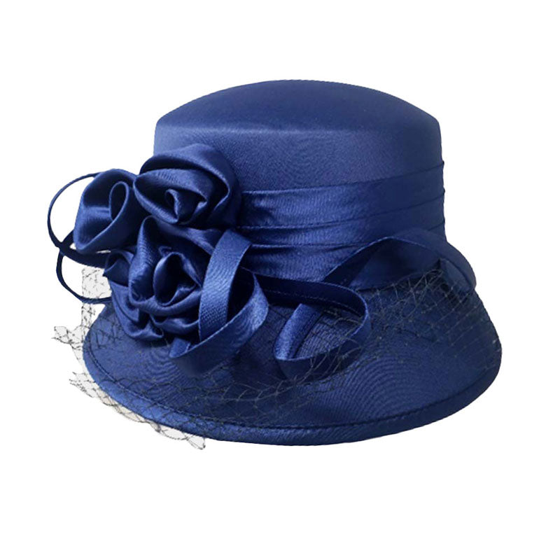 Navy Bow Accented Dressy Hat, Fashionable big bow dressy hat for ladies Fall and Winter outdoor events. Elegant and charming designed, a hat will make you keep your back straight, feel confident and be admirable, especially when the hat is not just fashionable, but when it totally fits your personal style! Perfect fashion hat for wedding, photoshoot, fashion show, play, bridal party, tea party and others.