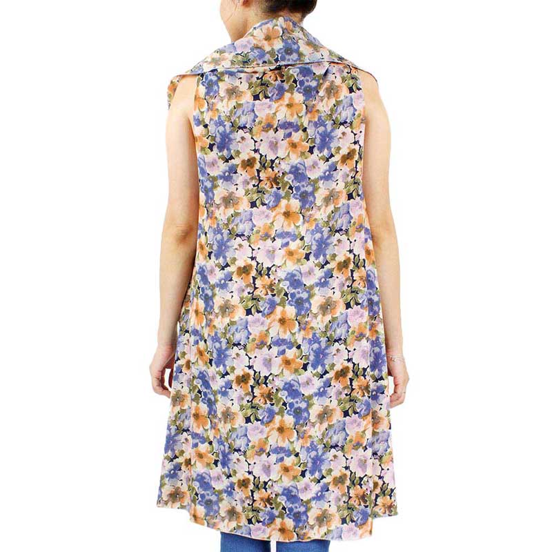 Navy Flower Printed Round Vest, on trend & fabulous, a luxe addition to any weather ensemble. The perfect accessory, luxurious, trendy, super soft chic capelet, keeps you very comfortable. You can throw it on over so many pieces elevating any casual outfit! Perfect Gift for Wife, Mom, Birthday, Holiday, Anniversary, Fun Night Out.
