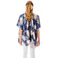 Navy Garden Rose Flower Printed Cover Up Poncho Kimono Poncho, These Poncho featuring a rose flower printed design prints easy to pair with so many tops. Lightweight and Breathable Fabric, Comfortable to Wear. Suitable for Weekend, Work, Holiday, Beach, Party, Club, Night, Evening, Date, Casual and Other Occasions in Spring, Summer and Autumn.