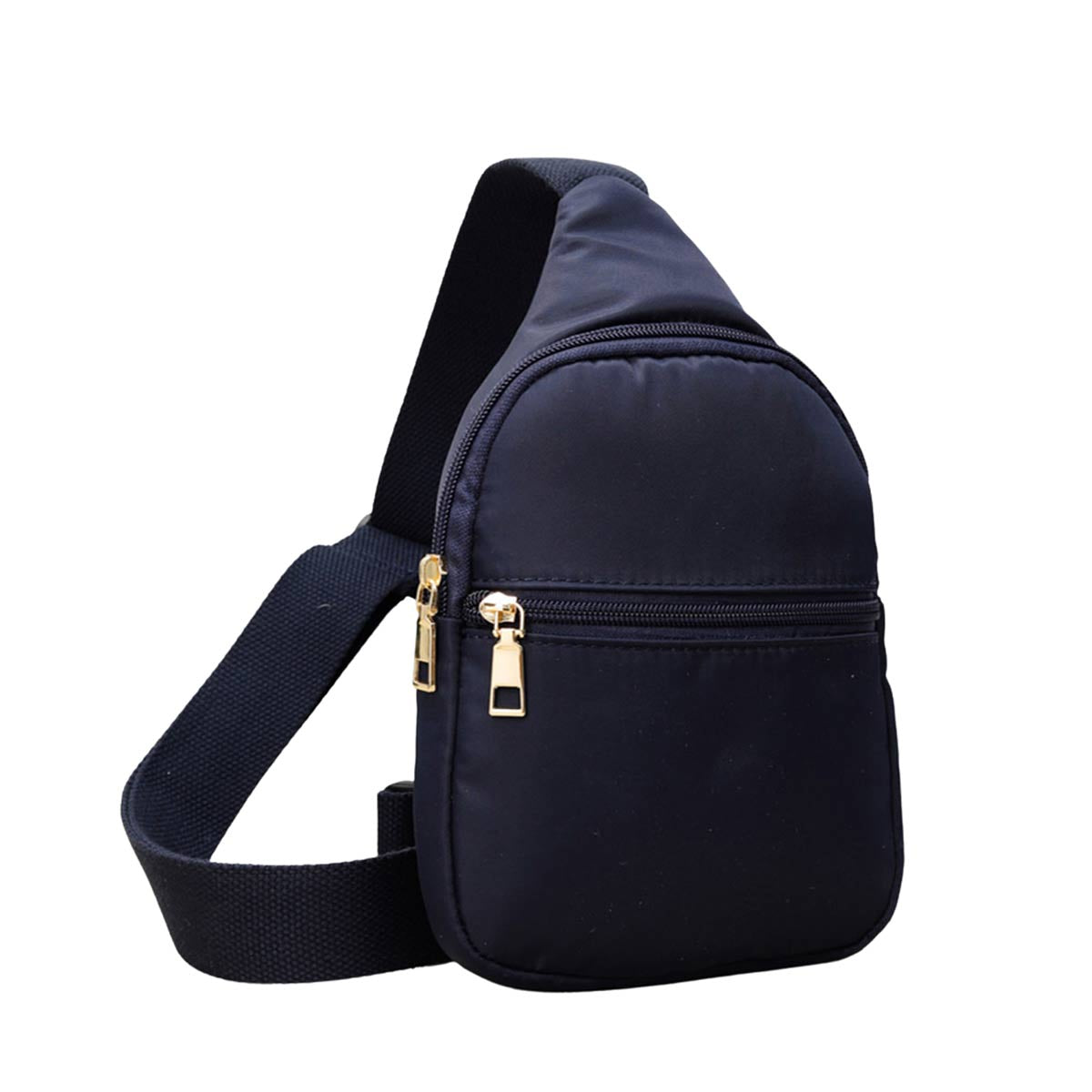 Navy Solid Nylon Mini Sling Bag, be the ultimate fashionista while carrying this Solid Nylon Mini Sling bag in style. It's great for carrying small and handy things. Keep your keys handy & ready for opening doors as soon as you arrive. The adjustable lightweight features room to carry what you need for those longer walks or trips.