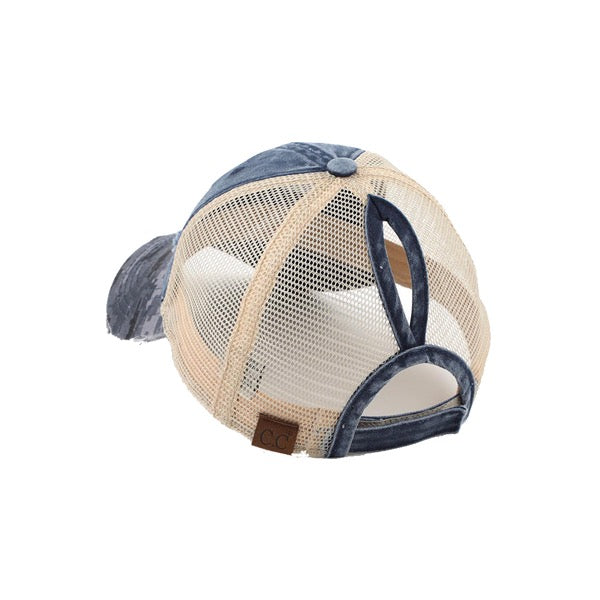 Navy US Flag Ponytail Baseball Cap, comfy vintage cap great for a bad hair day, pull your bun or ponytail thru the back opening, great for keeping your hair away from face while exercising, running, playing sports or just taking a walk. Perfect Birthday Gift, Mother's Day Gift, Anniversary Gift, Thank you Gift, Graduation