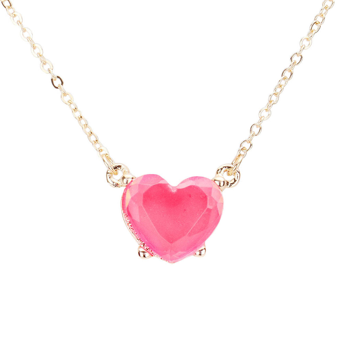 Neon Pink Trendy Stylish Heart Stone Pendant Necklace, Get ready with these Heart Stone Pendant Necklace, put on a pop of color to complete your ensemble. Perfect for adding just the right amount of shimmer & shine and a touch of class to special events. Perfect Birthday Gift, Anniversary Gift, Mother's Day Gift, Graduation Gift.