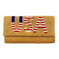 Neutral American USA Flag Beaded Clutch Crossbody Bag. Look like the ultimate fashionista when carrying this small chic bag, great for when you need something small to carry or drop in your bag. Keep your keys handy & ready for opening doors as soon as you arrive. Perfect Birthday Gift, Anniversary Gift, Mother's Day Gift.