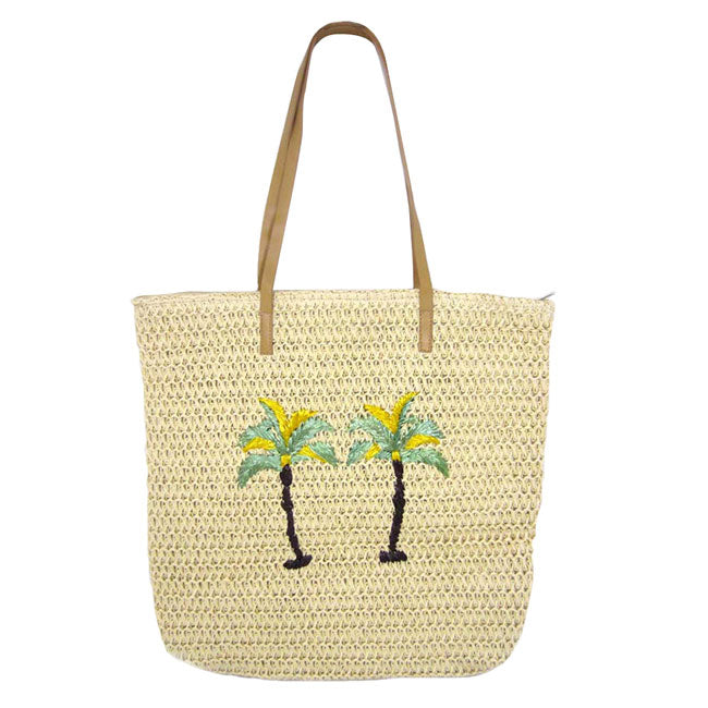 Neutral Palm Tree Straw Summer Tote Bag. Show your trendy side with this awesome tote bag. Have fun and look stylish. Versatile enough for wearing straight through the week, perfectly lightweight to carry around all day. Perfect Birthday Gift, Anniversary Gift, Mother's Day Gift, Graduation Gift, Valentine's Day Gift.