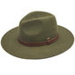 Olive C.C Wool Felt Detailed Panama Summer Sun Hat With Strap Banded Trim; Unique, timeless & classic Summer Sun Fedora Hat has a ribbon band trim material accent. Trendy Birthday, Holiday Gift, Christmas Gift, Regalo de Navided, Bad hair days, casual everyday wear, Anniversary Gift, Fall Outfit, Cool Fashion Fedora, Valentine's Day Gift
