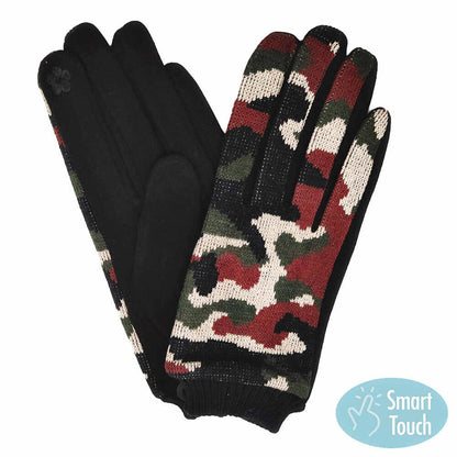 Olive Green Camouflage Patterned Detailed Warm Winter Smart Touch Tech Gloves, gives your look so much eye-catching texture w cool design, a cozy feel, fashionable, attractive, cute looking in winter season, these warm accessories allow you to use your phones. Perfect Birthday Gift, Anniversary Gift, Just Because Gift