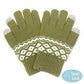 Olive Green Geometric Patterned Knit Smart Gloves, Before running out the door into the cool air, you’ll want to reach for these toasty gloves to keep your hands incredibly warm. Accessorize the fun way with these fashionable gloves, it's the autumnal touch you need to finish your outfit in style. Awesome winter gift accessory!