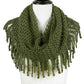 Olive Green Mini Tube Fringe Scarf, This comfortable scarf features a mini tube look available in a variety of bold colors. Full and versatile, this cute scarf is the perfect and cozy accessory to keep you warm and stylish. on trend & fabulous, a luxe addition to any cold-weather ensemble. You will always look chic and elegant wearing this feminine pieces. Great for everyday use in the chilly winter to ward against coldness. Awesome winter gift accessory!