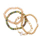 Olive Green 4PCS Natural Stone Bracelet Beaded Stretch Bracelets Set. This natural satone Stretch Bracelet sparkles all around with it's surrounding round stones, stylish stretch bracelet that is easy to put on, take off and comfortable to wear. It looks modern and is just the right touch to set off. Perfect jewelry to enhance your look. Awesome gift for birthday, Anniversary, Valentine’s Day or any festive occasion.