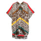 Olive Green Multi Animal Printed Cover Up Kimono Poncho, The lightweight Kimono poncho top is made of soft and breathable Acrylic material. short sleeve swimsuit cover up with open front design, simple basic style, easy to put on and down. Perfect Gift for Wife, Mom, Birthday, Holiday, Anniversary, Fun Night Out.