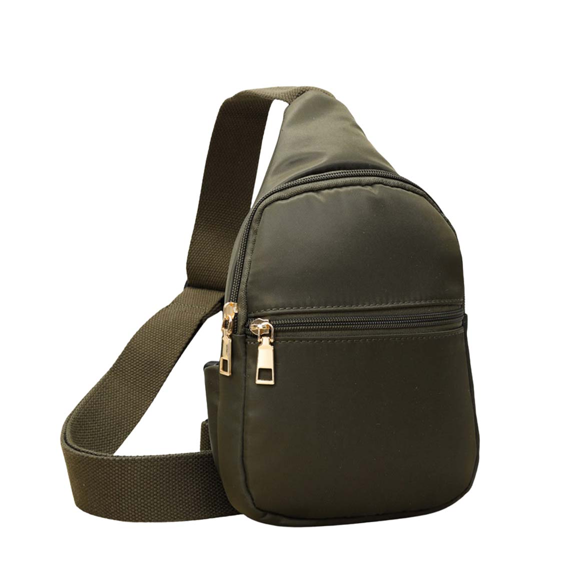 Olive Green Solid Nylon Mini Sling Bag, be the ultimate fashionista while carrying this Solid Nylon Mini Sling bag in style. It's great for carrying small and handy things. Keep your keys handy & ready for opening doors as soon as you arrive. The adjustable lightweight features room to carry what you need for those longer walks or trips.