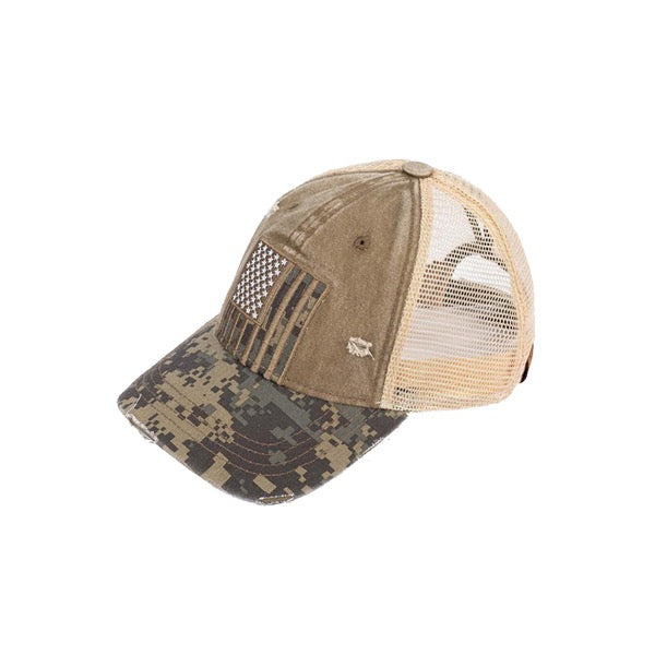 Olive US Flag Ponytail Baseball Cap, comfy vintage cap great for a bad hair day, pull your bun or ponytail thru the back opening, great for keeping your hair away from face while exercising, running, playing sports or just taking a walk. Perfect Birthday Gift, Mother's Day Gift, Anniversary Gift, Thank you Gift, Graduation