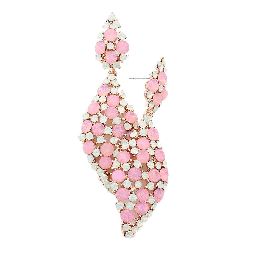 Opal Pink Bubble Stone Dangle Evening Earrings, put on a pop of color to complete your ensemble. Perfect for adding just the right amount of shimmer & shine and a touch of class to special events. Perfect Birthday Gift, Anniversary Gift, Mother's Day Gift, Graduation Gift.
