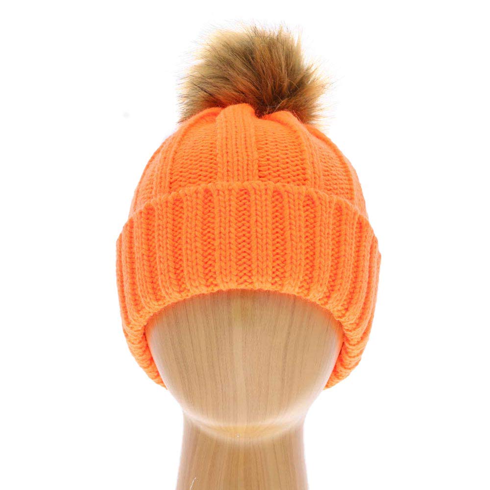 Orange Chunky Knit Cuffed Pom Pom Single Layered Beanie Hat, Before running out the door into the cool air, you’ll want to reach for this pom pom beanie to keep you incredibly warm. Whenever you wear this beanie hat, you'll look like the ultimate fashionista. Accessorize the fun way with this Chunky Knit pom pom hat, it's the autumnal touch you need to finish your outfit in style.