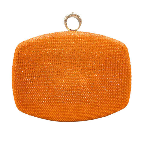 Orange Clasp Closure Shimmery Evening Clutch Bag, This high quality evening clutch is both unique and stylish. perfect for money, credit cards, keys or coins, comes with a wristlet for easy carrying, light and simple. Look like the ultimate fashionista carrying this trendy Shimmery Evening Clutch Bag!