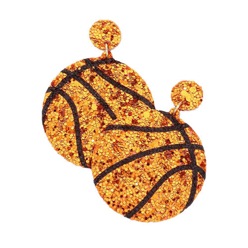 Orange Felt Back Basketball Sequin Dangle Earrings, handcrafted jewelry that fits your lifestyle, adding a pop of pretty color. You will be fashionable one. Coordinate these earrings with any ensemble from business casual to wear, ideal for parties, events, holidays. Perfect jewelry gift to expand a woman's fashion wardrobe with a modern, on trend style.