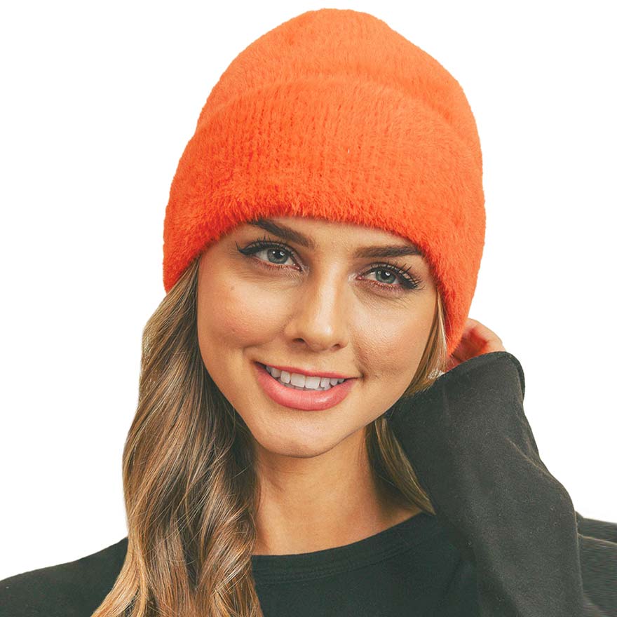 Orange Fuzzy Solid Beanie Hat, wear it with any outfit before running out of the door into the cool air to keep yourself warm and toasty and absolutely unique. You’ll want to reach for this toasty beanie to stay trendy on any occasion at any place. Accessorize the fun way with this fuzzy solid Beanie Hat. It's an awesome winter gift accessory for Birthdays, Christmas, Stocking stuffers, holidays, anniversaries, and Valentine's Day to friends, family, and loved ones. Happy winter!