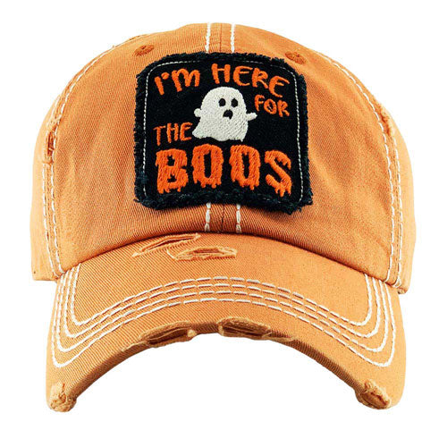Orange I'm Here For The Boos Halloween Ghost Vintage Baseball Cap, add a glowing perfection to your Halloween costume. Its attractiveness makes your presence means to the places you will be. The ghost-themed Baseball cap makes you sparkly at the party and gets many compliments. Show your trendy choice with this lovely Baseball cap. These Halloween cap is perfect for a night out, outdoor events, hip hop fashion, Halloween costumes, shopping, dating.