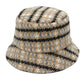 Orange Polyester Plaid Check Patterned Bucket Hat, this bucket hat doubles as a rain hat and is snug on the head and stays on well. It will work well to keep the rain off the head and out of the eyes and also the back of the neck. Wear it to lend a modern liveliness above a raincoat on trans-seasonal days in the city.