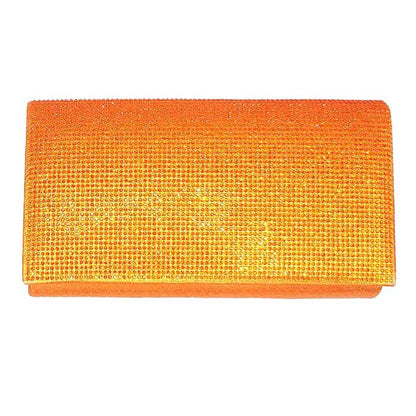 Orange One Inside Slip Pocket Shimmery Evening Clutch Bag, This high quality evening clutch is both unique and stylish. perfect for money, credit cards, keys or coins, comes with a wristlet for easy carrying, light and simple. Look like the ultimate fashionista carrying this trendy Shimmery Evening Clutch Bag!