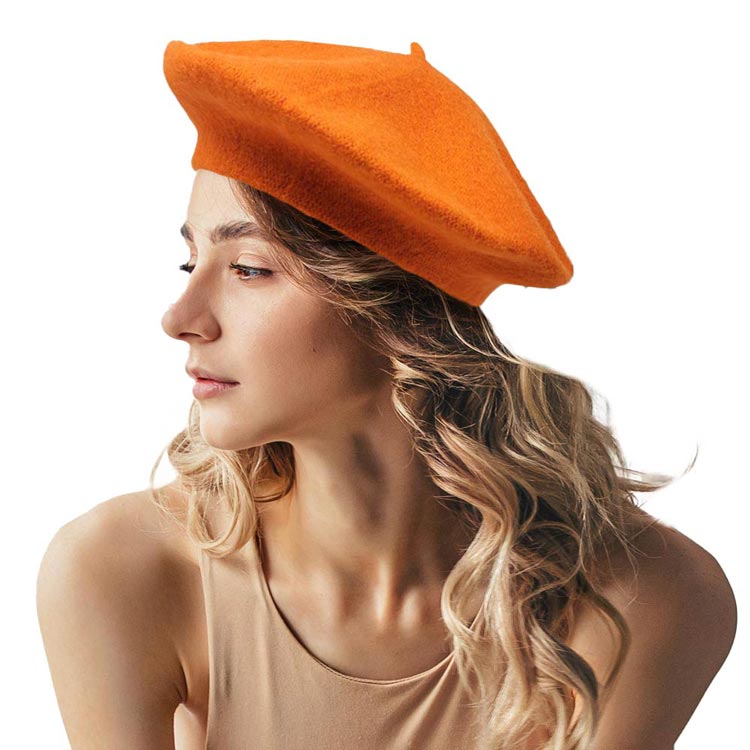 Orange Solid Beret Hat, this Solid Beret Hat is made with care and love from very soft and warm yarn. Wear it to lend a modern liveliness above a raincoat on trans-seasonal days in the city. Trendy and beautiful hat that amps up your outlook Birthday Gift , Christmas Gift , Anniversary Gift, Regalo Navidad, Regalo Cumpleanos, Valentine's Day Gift.