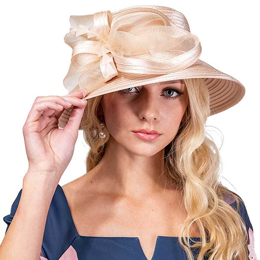 Peach Mesh Bow Dressy Hat, is an elegant and high fashion accessory for your modern couture. Unique and elegant hats, family, friends, and guests are guaranteed to be astonished by this mesh bow dressy hat. The fascinator hat with exquisite workmanship is soft, lightweight, skin-friendly, and very comfortable to wear.