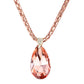 Peach Teardrop Pendant Bling Necklace, Add this simple teardrop Pendant necklace to any look for a hint of bling! delicately polished necklace will enhance your look, versatile enough for wearing straight through the week, perfectly lightweight for all-day wear, coordinate with any ensemble from business casual to everyday wear, the perfect addition to every outfit. Adds a touch of nature-inspired beauty to your look. 