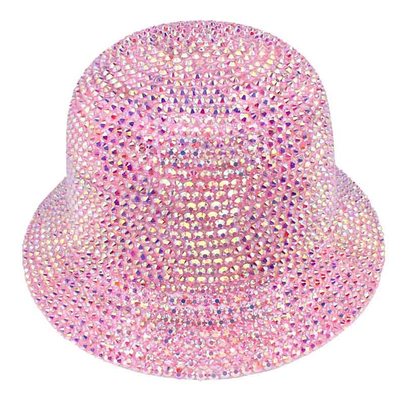 Pink Bling Bucket Hat, Bling stones studs are decorated all around the hat, the stone bucket hat make you sparkly on the party, absolutely get many compliments. Show your trendy side with this lovely  bucket hat. The bling stone bucket hat is perfect for night out, outdoor event, hip hop fashion, Halloween costume, shopping, dating, wedding, music festival, evening party, prom, travel, beach, vacations, cocktail party and even for daily wear.
