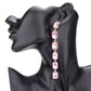 Pink Emerald Cut Stone Link Dangle Evening Earrings, the beautifully crafted design adds a glow to any outfit, making your events more enjoyable. These evening dangle earrings make you extra special on occasion. These emerald-cut stone dangle earrings enhance your beauty and make you more attractive. 