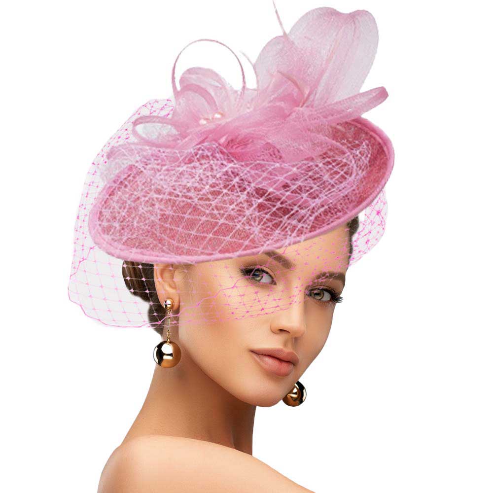 Pink Feather Mesh Fascinator Headband, Stylish Fascinator hat, noble, delicate mesh feathers and material is compertable and easy wearing also add glamour and fancy charming. This timeless pieces are Perfect for a fancy formal event, a ladies luncheon, a tea party, cocktail party, prom, Kentucky Derby, Grand National, Melbourne Cup, Triple Crown, wedding or any special occasion.