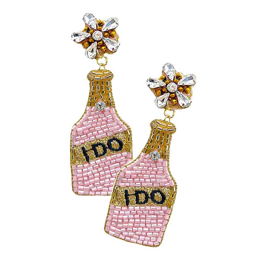 Pink Felt Back Beaded Champagne Dangle Earrings, are beautifully crafted earrings that dangle on your earlobes with a perfect glow to make you stand out and show your unique and beautiful look everywhere. Put on a pop of color to complete your ensemble in a stylish way with these Champagne dangle earrings. Perfect for adding just the right amount of shimmer & shine and a touch of ideal class to any occasion.