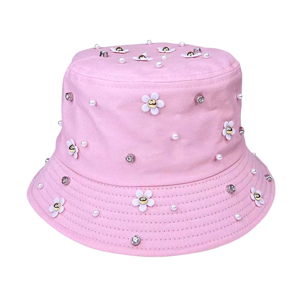 Pink Flower Embellished Bucket Hat, is a beautiful addition to your attire that will amp up your outlook to a greater extent. Before running out the door into the cool air, you’ll want to reach for this flora bucket hat for comfort & beauty. Accessorize the flower-embellished bucket hat to cover up a bad hair day. It's the autumnal touch you need to finish your outfit in style. Perfect to carry with while on a tour, beach, outing, under the sun, or at any beach party.