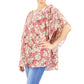 Pink Flower Printed Slit Round Poncho, on trend & fabulous, a luxe addition to any weather ensemble. The perfect accessory, luxurious, trendy, super soft chic capelet, keeps you very comfortable. You can throw it on over so many pieces elevating any casual outfit! Perfect Gift for Wife, Mom, Birthday, Holiday, Anniversary, Fun Night Out.