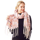 Pink Glitz Colorful Stitch Fuzzy Oblong Scarf, Accent your look with this soft, highly versatile scarf. Great for daily wear in the cold winter to protect you against chill, classic infinity-style scarf & amps up the glamour with plush material that feels amazing snuggled up against your cheeks.