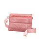 Pink Glossy Solid Puffer Crossbody Bag, Complete the look of any outfit on all occasions with this Shiny Puffer Crossbody Bag. This Puffer bag offers enough room for your essentials. With a One Front Zipper Pocket, One Back Zipper Pocket, and a Zipper closure at the top, this bag will be your new go-to! The zipper closure design ensures the safety of your property. The widened shoulder straps increase comfort and reduce the pressure on the shoulder.