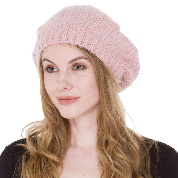 pink Knitted Beret Hat, this Women Beret Hat is made with care and love from very soft and warm yarn. Wear it to lend a modern liveliness above a raincoat on trans-seasonal days in the city. Birthday Gift , Christmas Gift , Anniversary Gift, Regalo Navidad, Regalo Cumpleanos, Valentine's Day Gift.