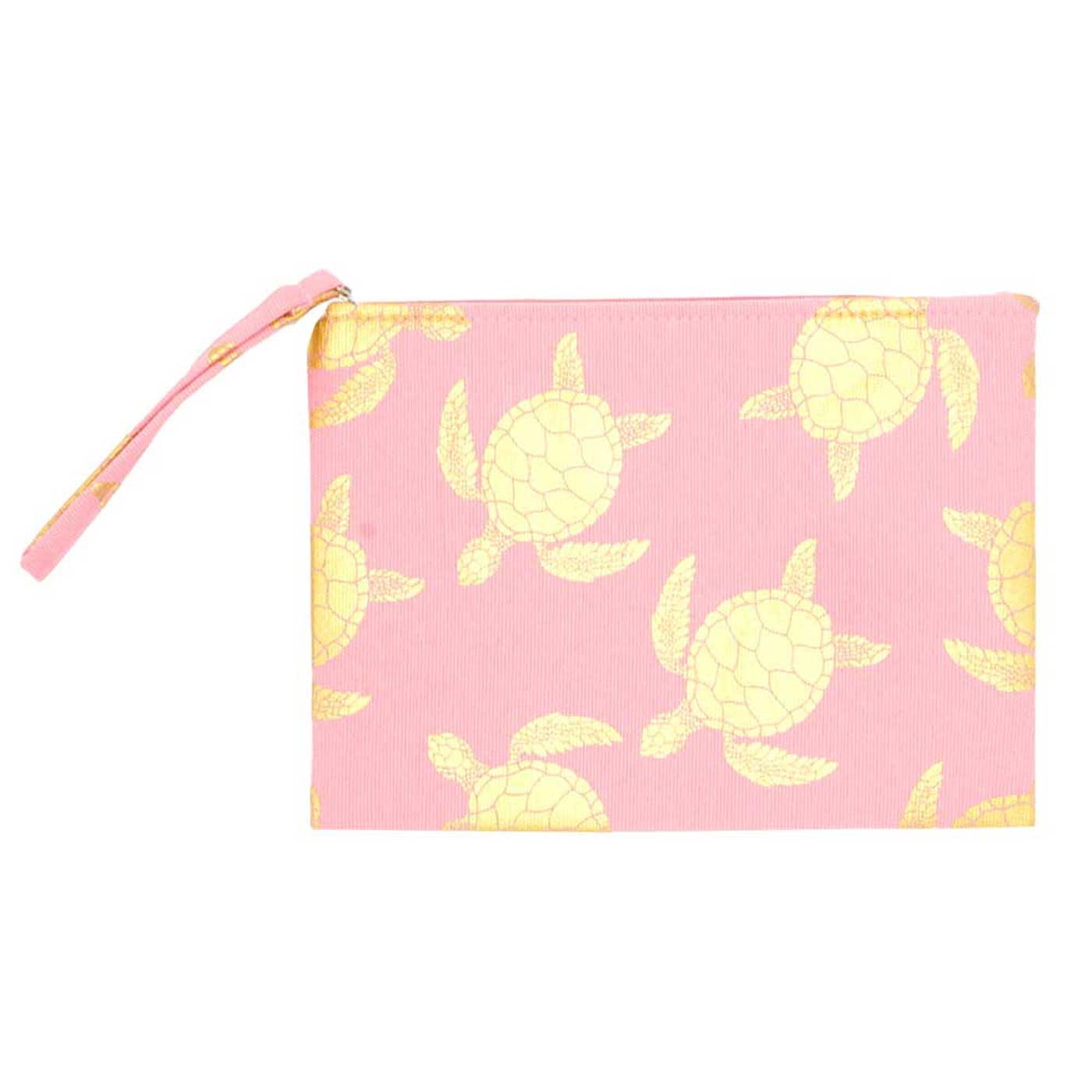 Pink Metallic Turtle Pouch Clutch Bag. Whether you are out shopping, going to the pool or beach, this sea life turtle themed clutch bag is the perfect accessory. Spacious enough for carrying any and all of your seaside essentials. Perfect Birthday Gift, Anniversary Gift, Just Because Gift, Mother's day Gift, Summer, Sea Life & night out on the beach etc.