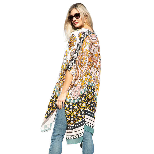Pink Fashionable Mixed Flower Printed Cover Up Kimono Poncho. These Poncho featuring a mixed flower printed design  easy to pair with so many tops. Lightweight and Breathable Fabric, Comfortable to Wear. Suitable for Weekend, Work, Holiday, Beach, Party, Club, Night, Evening, Date, Casual and Other Occasions in Spring, Summer and Autumn.